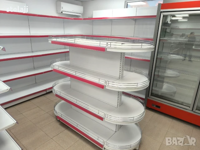 Метални стелажи - островни и крайстенни, Търговско оборудване НОВО, снимка 9 - Стелажи и щандове - 49451828