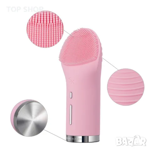 SVK CUTILY 3-в-1 звукова четка за почистване на лице от силикон с подгряване, почистващ масажор за л, снимка 3 - Маши за коса - 48763277