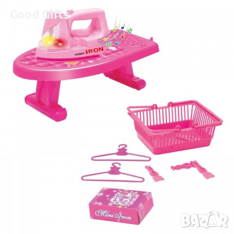 Детски комплект дъска за гладене с ютия със светлина и звук, снимка 2 - Образователни игри - 39171136