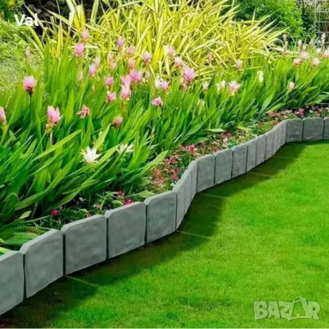 Каменна градинска ограда с визия на естествен камък – комплект 10 броя, снимка 7 - Други стоки за дома - 53040287