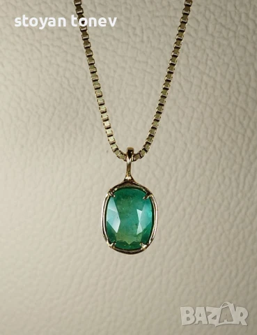 Медальон с турмалин в 14кт златен обков! Нов! Сертификат!, снимка 9 - Колиета, медальони, синджири - 46938955