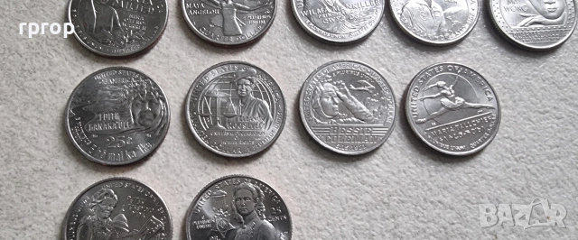 САЩ.1/4 долар. 11 бр. Серия известни американски жени за 2022 , 23 и 24 год., снимка 3 - Нумизматика и бонистика - 50261512