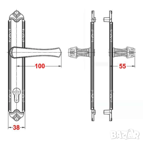 Нови Български К-ти ШИЛДОВЕ с Дръжки Лукс за Секретни Брави 70мм 90мм за Леви и Десни Врати БАРТЕР, снимка 4 - Други - 51547968
