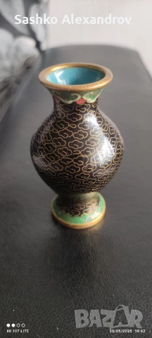 Китайска ваза Клоазон, снимка 2 - Антикварни и старинни предмети - 50659417