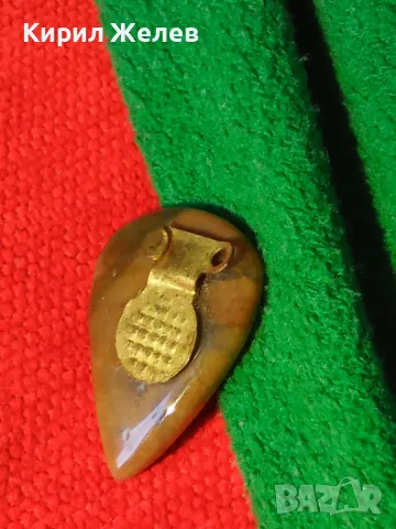 ПОЛУСКЪПОЦЕНЕН ШЛИФОВАН КАМЪК СТАРО УКРАШЕНИЕ АХАТ БРОНЗ КАПКОВИДНО ВИНТИДЖ БИЖУ 19484, снимка 10 - Антикварни и старинни предмети - 35653805