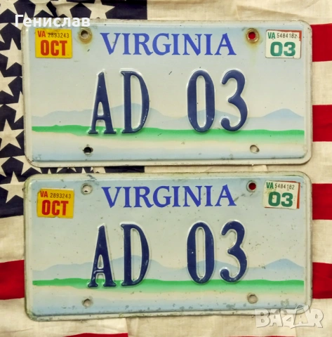 Американски Регистрационни Номера Табели USA Комплект ЧИФТ, снимка 17 - Колекции - 53512051