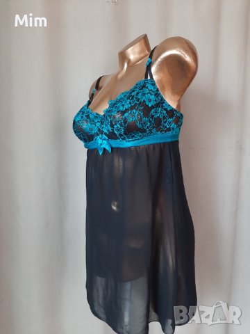 RougeGorge S/M Черна прозрачна нощница с електрикова дантелена , снимка 4 - Корсети, бюстиета, топове - 40892358