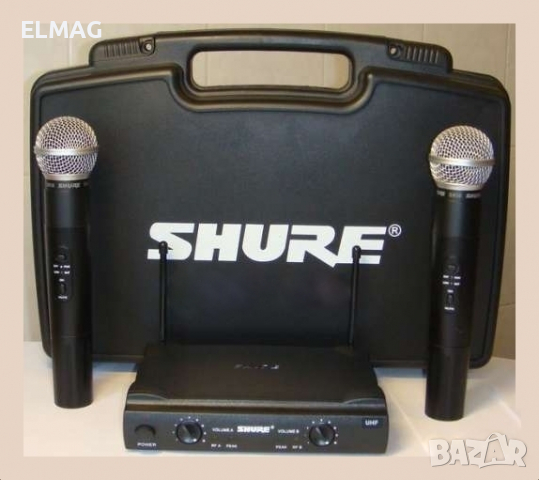 ДВА БЕЗЖИЧНИ МИКРОФОНА Shure-Sm58 Vocal artist Uhf в куфарче , снимка 3 - Микрофони - 36273033