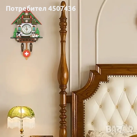 Мини стенен кварцов часовник дървена къщичка,домашен декор, снимка 3 - Стенни часовници - 52820899