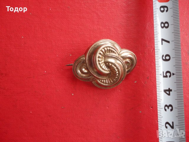 Позлатена сребърна брошка , снимка 2 - Други - 39957966
