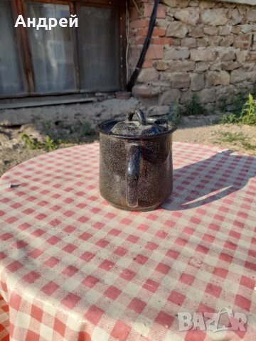 Стар емайлиран чайник #29, снимка 2 - Антикварни и старинни предмети - 33854654