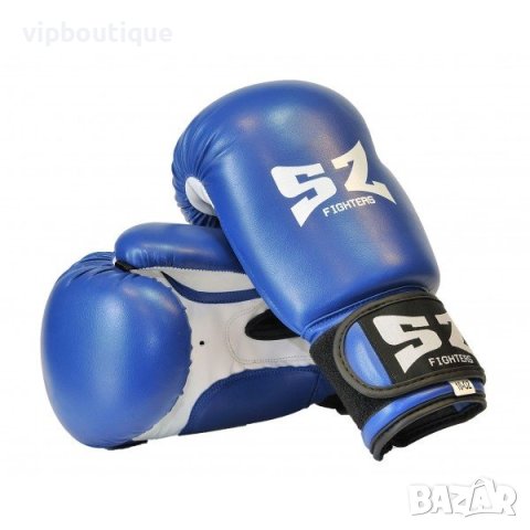 Боксови Ръкавици Изк Кожа Сини