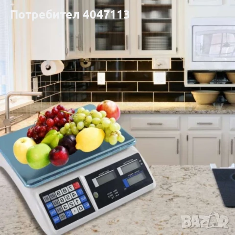 Кухненска везна с калкулатор, 40 кг., LCD екран, водоустойчива платформа, снимка 3 - Електронни везни - 51364740