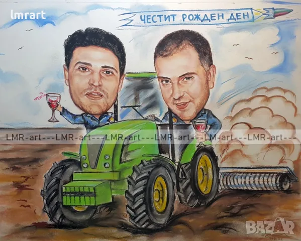 Рисувам ръчно КАРИКАТУРИ, ШАРЖ с пастели и моливи., снимка 3 - Картини - 55931396
