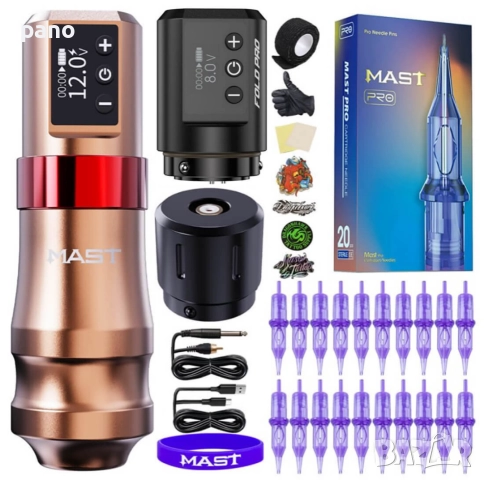Mast Mini tattoo kit 2batery Нов комплект за татуиране/татуировки/татуси, снимка 8 - Друго оборудване - 52638516