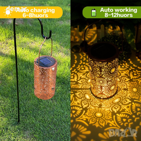 Слънчогледов соларен фенер, водоустойчива LED декоративна външна светлина, снимка 6 - Соларни лампи - 44736896