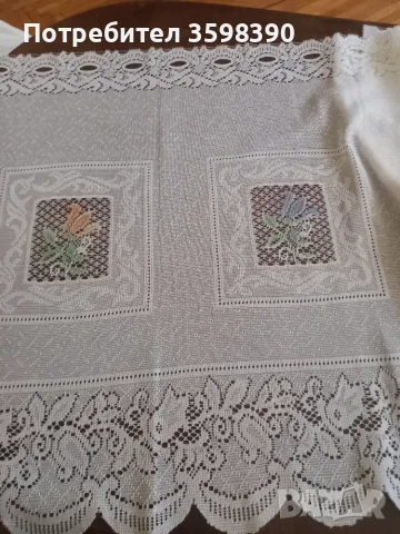 Перде с бродерия цветя 160×51см., 5€, снимка 3 - Пердета и завеси - 56071261