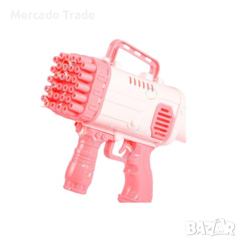 Пистолет Mercado Trade, За сапунени балончета, 32 дупки, Базука, Розов, снимка 6 - Електрически играчки - 41530586