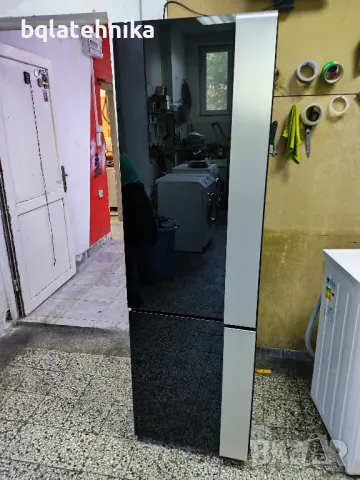 черен хладилник с отделен фризер , снимка 8 - Хладилници - 49936387