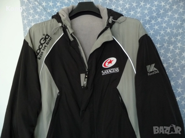 Оригинално винтидж яке NFL New York Jets бомбър Ню Йорк футболна горница с качулка jacket Kooga USA 