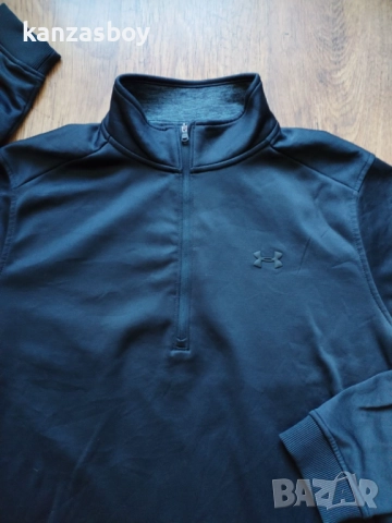  Under ARMOUR FLEECE 1/2 ZIP - страхотна мъжка блуза КАТО НОВА Л, снимка 3 - Спортни дрехи, екипи - 52756358