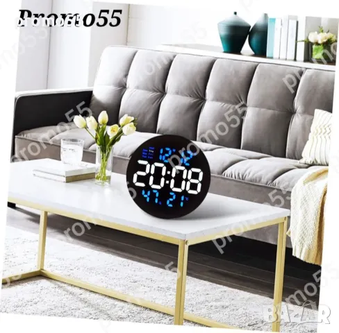 Електронен часовник за стена със светещи  цифри, снимка 5 - Стенни часовници - 49072704