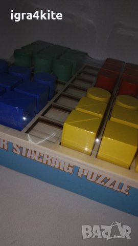 Дървена логическа мозайка, блокчета с табла и двустранни шаблони , снимка 5 - Образователни игри - 38832787