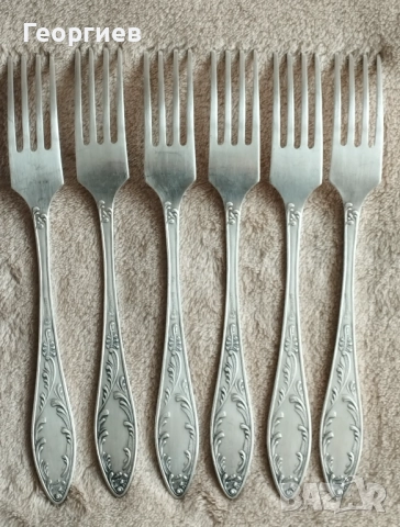 Посребрени мелхиорени вилици 20.5 см.Чайник за запарка на чай,кафе и топло мляко., снимка 2 - Сервизи - 49419517