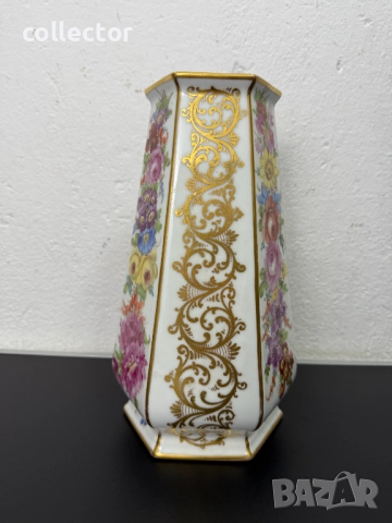 Уникална порцеланова ваза - Дрезден. №7427, снимка 3 - Антикварни и старинни предмети - 51940034