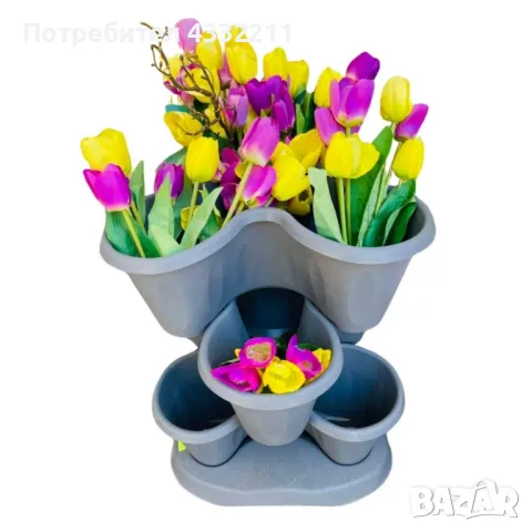 Многоетажна градинска кула с колела – модулен цветарник за дом и градина