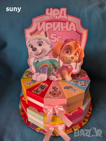 Картонена торта Скай и Еверест пес патрул