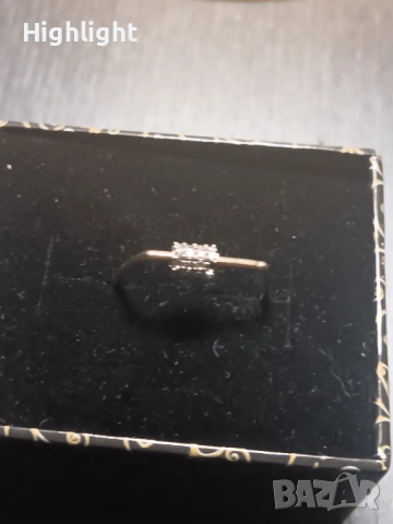 Нежен златен пръстен, цирконии, 14к, 585, 1.3г., снимка 3 - Пръстени - 53541956