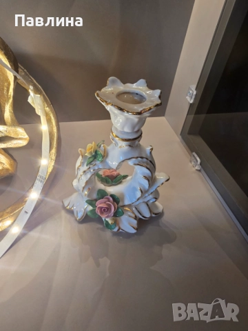 Свещник дрезденски порцелан, снимка 12 - Декорация за дома - 52407023