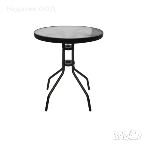 Стъклена Маса, Метална, черна, 60x70см