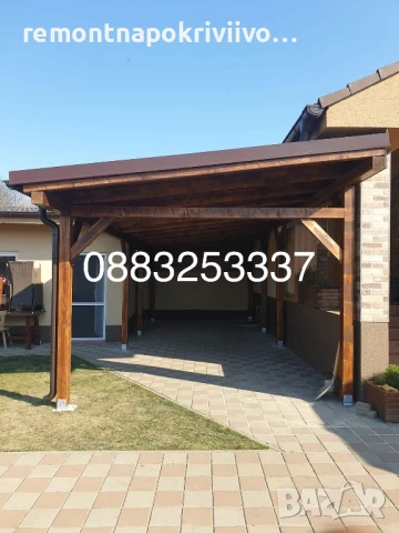 Дървени веранди,навеси, беседки,, снимка 2 - Ремонти на къщи - 49938597