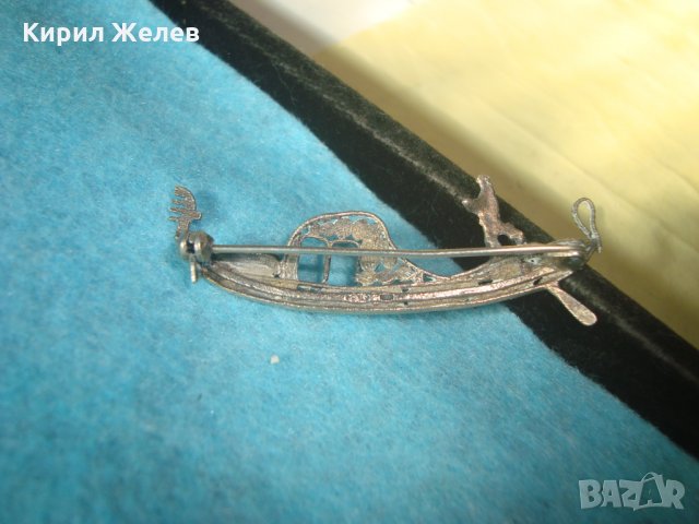 СТАРА СРЕБЪРНА ВЕНЕЦИАНСКА БРОШКА ГОНДОЛА МАСИВНО СРЕБРО МАРКИРАНА РЪЧНА АРТ ИЗРАБОТКА УНИКАТ 25144, снимка 6 - Антикварни и старинни предмети - 35745450