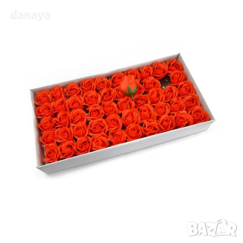 6314 Декоративна червена сапунена роза, снимка 4 - Декорация за дома - 52947766