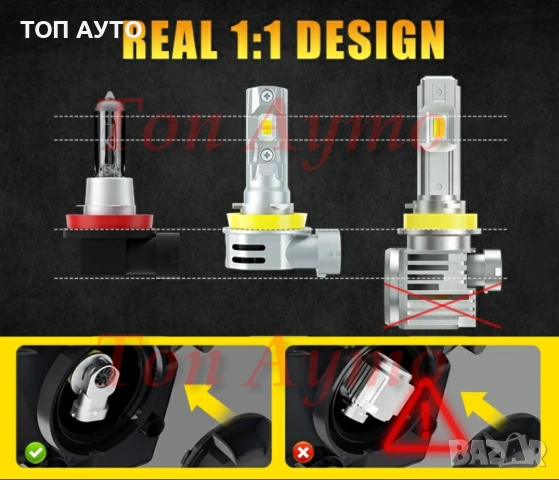 Лед LED Крушки 1:1 За Рефлекторни Фарове Plug & Play, снимка 15 - Аксесоари и консумативи - 53836276