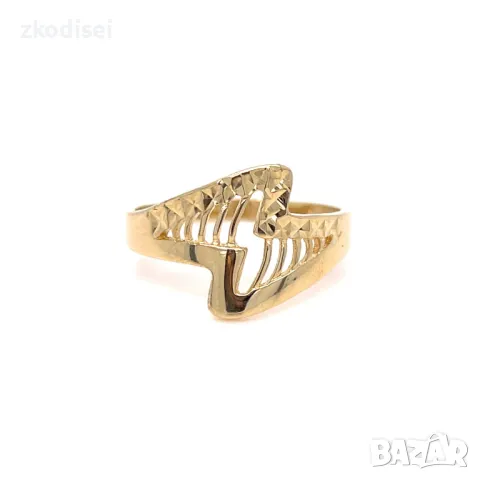 Златен дамски пръстен 2,10гр. размер:58 14кр. проба:585 модел:31107-6, снимка 1