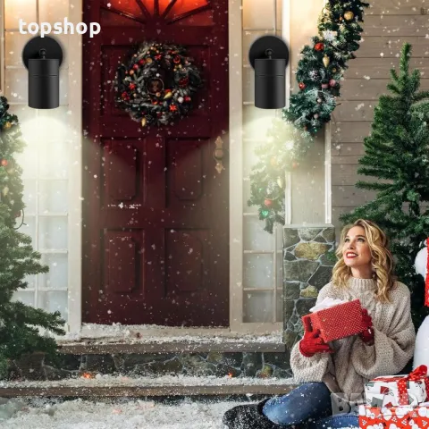 Външни стенни лампи Kerry, IP65, надолу, от ел. мрежата, 2 броя (без крушки), снимка 2 - Външни лампи - 50303170