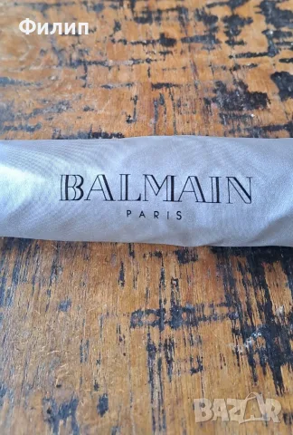 чадър Balmain Paris сребрист и черен отвътре с метална дръжка , снимка 6 - Градински мебели, декорация  - 56226098