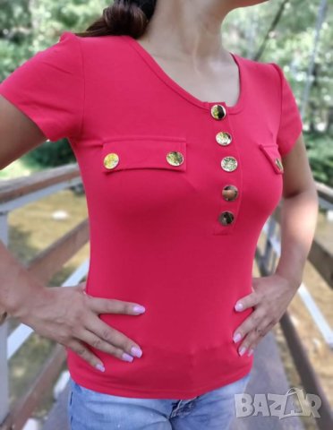 Блузка със златни  копчета , снимка 8 - Тениски - 32998452