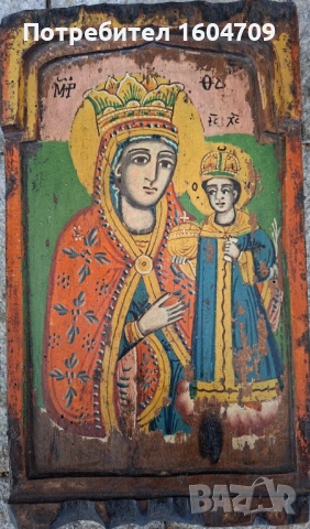 Стара Икона Триптих, снимка 3 - Икони - 32785203