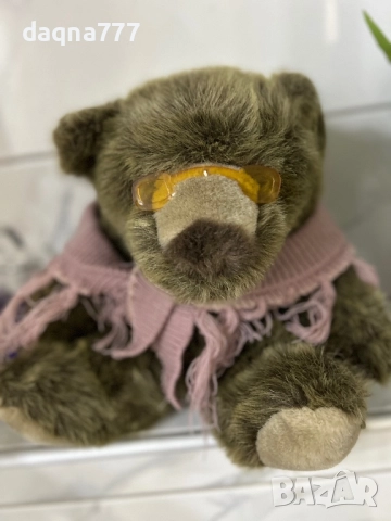 Vtg Скъпоценно плюшено мече Плюшена играчка Баба Очила Шал  90-те Vtg, снимка 10 - Плюшени играчки - 52267708