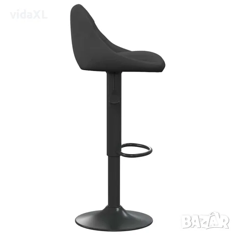 vidaXL Бар табуретки, 2 бр, черни, кадифе, снимка 5 - Столове - 56147112