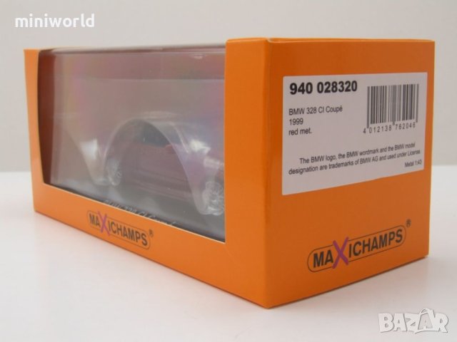 BMW 3er E46 Coupe 1999 - мащаб 1:43 на Maxichamps моделът е нов в PVC дисплей-кейс, снимка 9 - Колекции - 44475169
