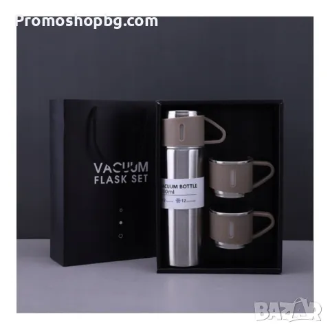 Термос с три чаши, подаръчен комплект, неръждаема стомана, снимка 6 - Прибори за хранене, готвене и сервиране - 47279486