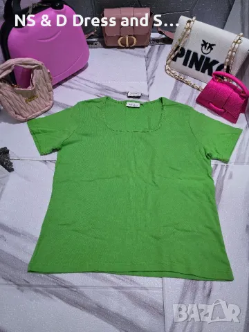 Дамска зелена тениска актуален цвят за сезона, снимка 4 - Тениски - 37123860