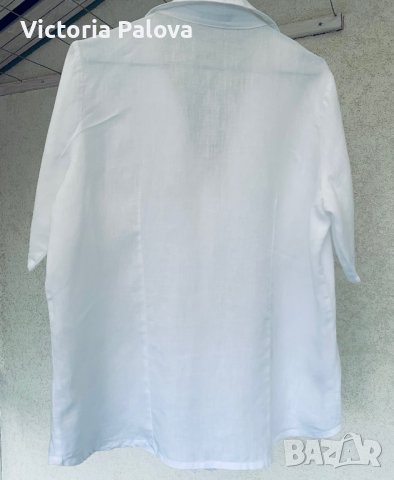 Бяла ленена риза BORAGNO Португалия, снимка 9 - Ризи - 41365296