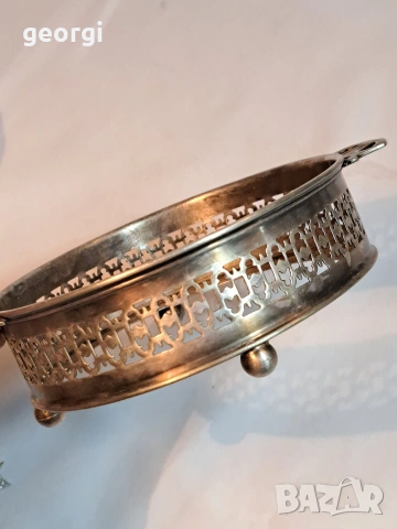 стъклена бонбониера с посребрен пиедестал 33/2, снимка 5 - Аксесоари за кухня - 53487131